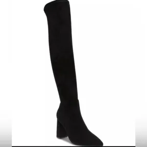 Women’s Black Pointed Toe Eileene Wild Pair Over the knee Block Heel Boots