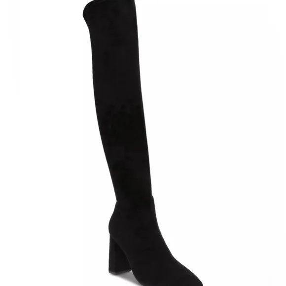 Women’s Black Pointed Toe Eileene Wild Pair Over the knee Block Heel Boots