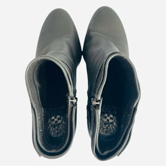 Women’s Boots Vince Camuto Studded Ankle Boots Grey Leather Heeled Booties Heels