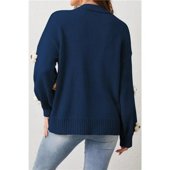 Womens Cardigan Sweaters Navy Blue