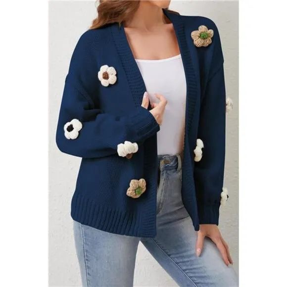 Womens Cardigan Sweaters Navy Blue