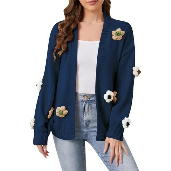 Womens Cardigan Sweaters Navy Blue