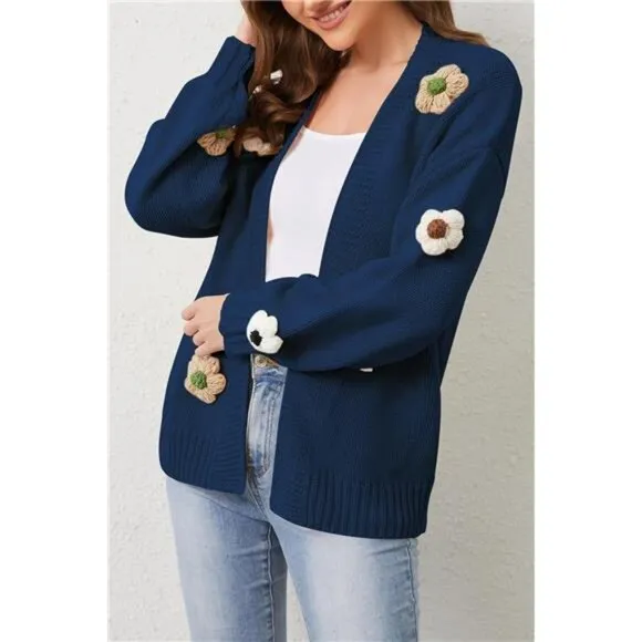 Womens Cardigan Sweaters Navy Blue