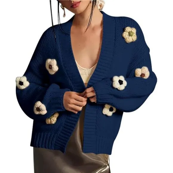 Womens Cardigan Sweaters Navy Blue
