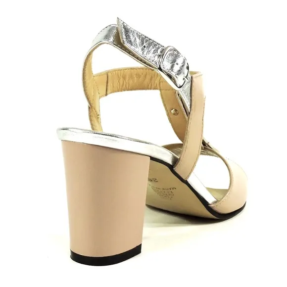 WOMEN'S LEATHER HEELED SANDALS