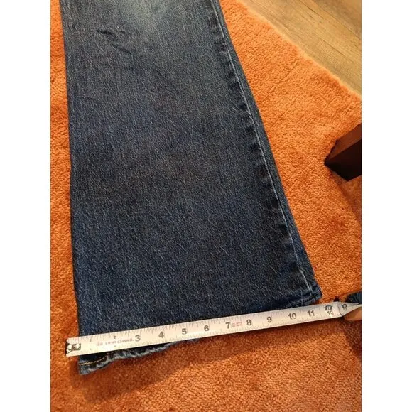 Womens Levi's Jeans 70s High Flare Premium Rigid Denim Dark Wash Size 32