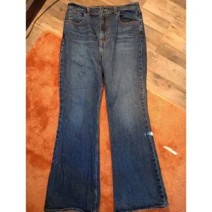 Womens Levi's Jeans 70s High Flare Premium Rigid Denim Dark Wash Size 32