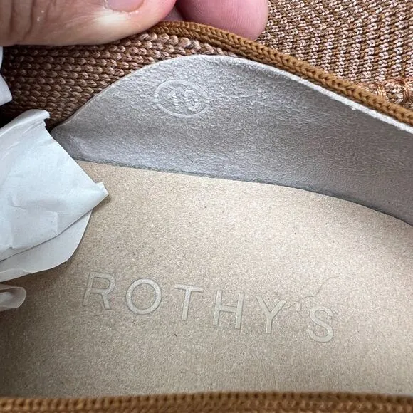 Women’s Rothy’s The Lug Loafer Flat Oxford Herringbone Teak Merino Wool Size 10
