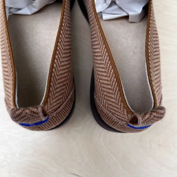 Women’s Rothy’s The Lug Loafer Flat Oxford Herringbone Teak Merino Wool Size 10