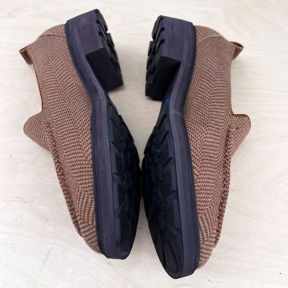 Women’s Rothy’s The Lug Loafer Flat Oxford Herringbone Teak Merino Wool Size 10