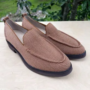 Women’s Rothy’s The Lug Loafer Flat Oxford Herringbone Teak Merino Wool Size 10