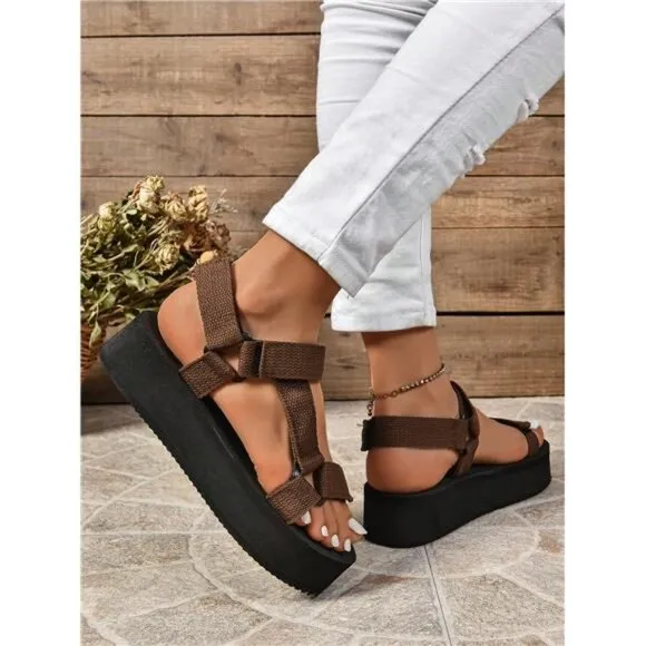 Women's Wedge Thick-Soled Sandals Platform Beach Shoes