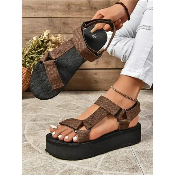 Women's Wedge Thick-Soled Sandals Platform Beach Shoes