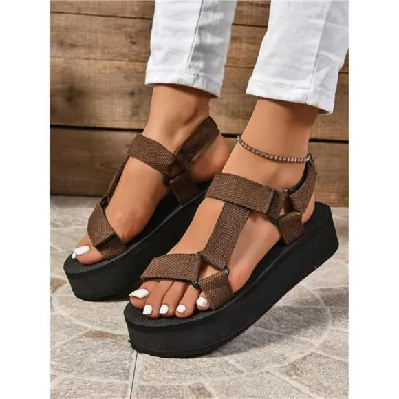 Women's Wedge Thick-Soled Sandals Platform Beach Shoes