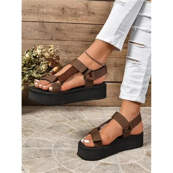 Women's Wedge Thick-Soled Sandals Platform Beach Shoes