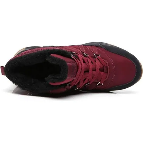 Women's Winter Waterproof Vamp Snow Boots, Red