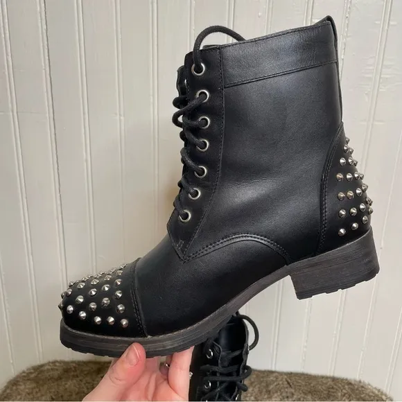 Xelement Studded Leather Biker Boots | Badass Punk Rock Vibes