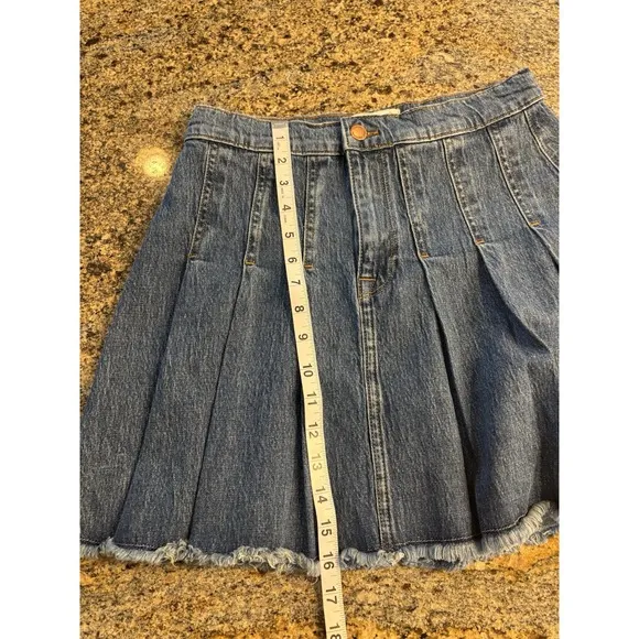 Y2K Preppy Triarchy Ms Coco Pleated Denim Mini Skirt Sz 28 **RARE