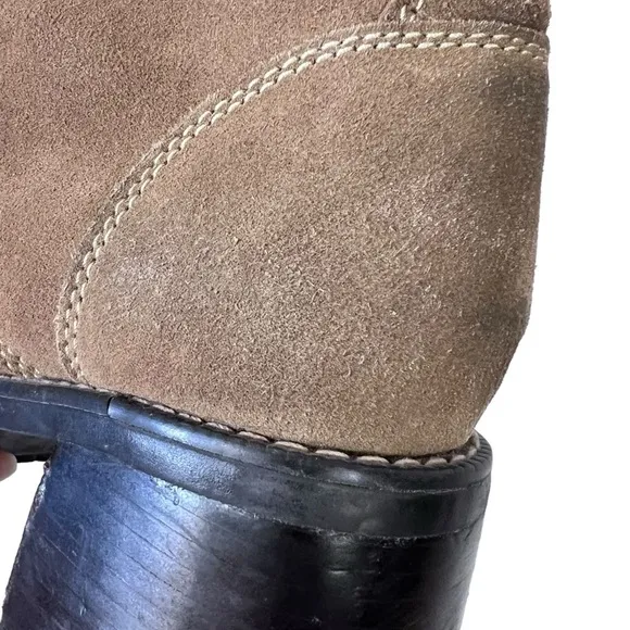 Y2K Skechers Mesa Stone Sherpa Chunky Round Toe Block Heel Ankle Boots