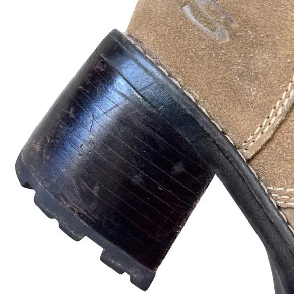 Y2K Skechers Mesa Stone Sherpa Chunky Round Toe Block Heel Ankle Boots