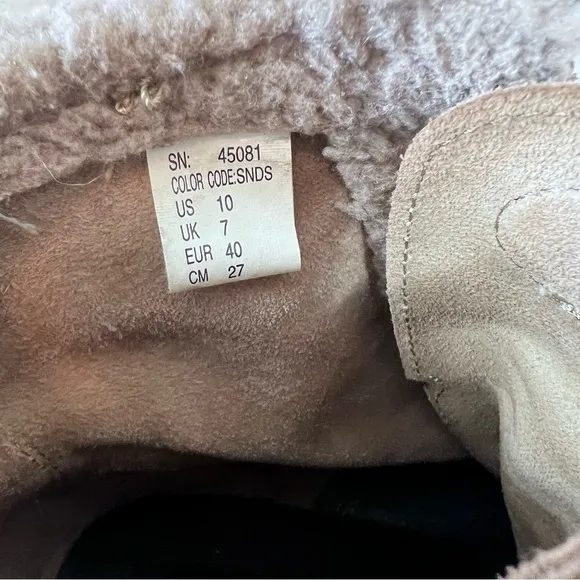 Y2K Skechers Mesa Stone Sherpa Chunky Round Toe Block Heel Ankle Boots
