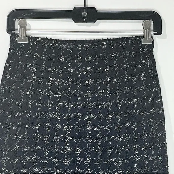 Y2K St. John Collection Knit Textured Black White Pencil Skirt Size 2