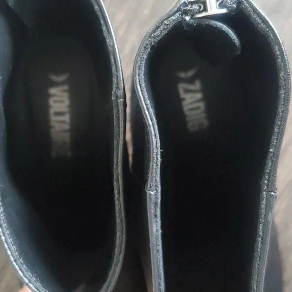 Zadig &amp; Voltaire Black Booties 100% Leather Pointed-toe Boots size 40