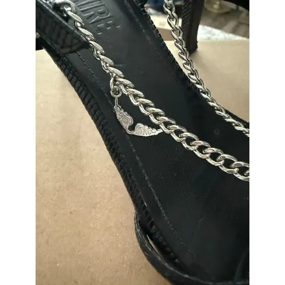 Zadig &amp; Voltaire Sleepless Leather Sandals in Embossed Igua size 39