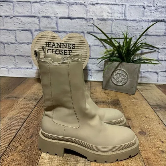 Zara Lug soles beige Boots size 38