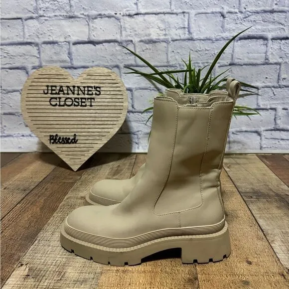 Zara Lug soles beige Boots size 38