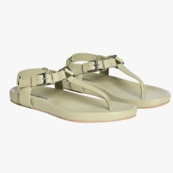 Zara SRPLS Leather Sandals NWOT