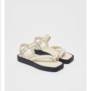 Zara topstitched leather sandals