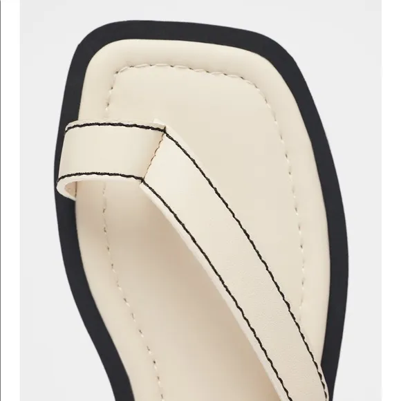 Zara topstitched leather sandals
