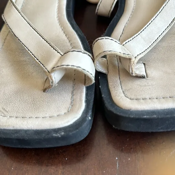 Zara topstitched leather sandals