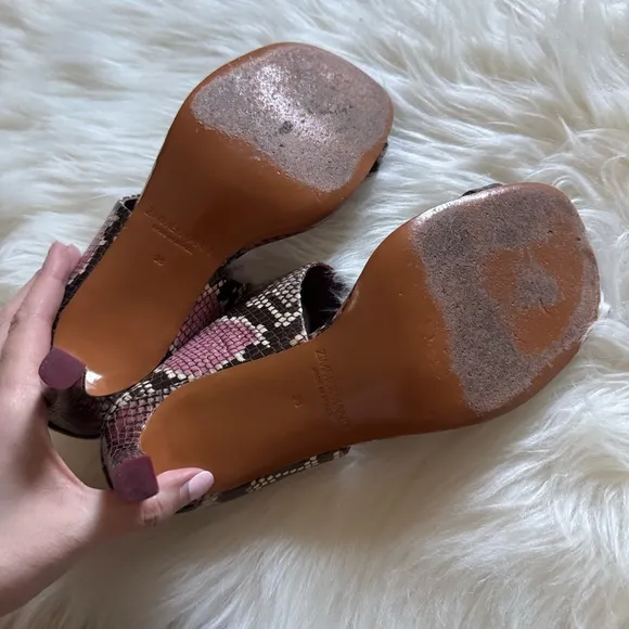 Zimmermann Snake-effect Toe Strap Leather Heeled Sandals