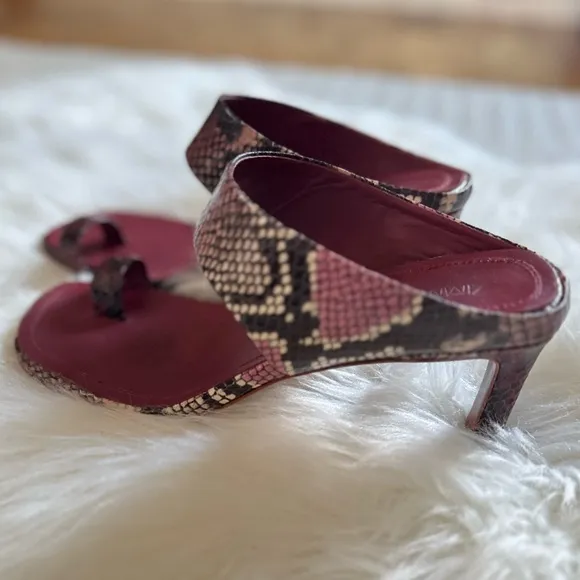 Zimmermann Snake-effect Toe Strap Leather Heeled Sandals