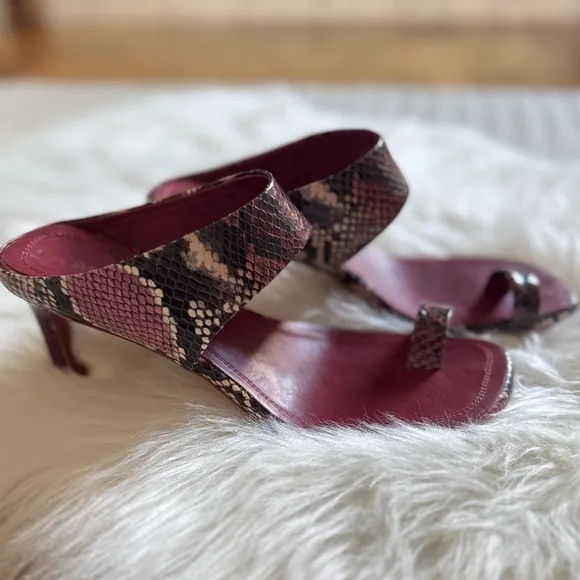 Zimmermann Snake-effect Toe Strap Leather Heeled Sandals