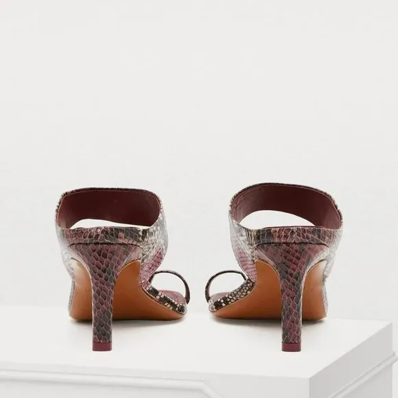 Zimmermann Snake-effect Toe Strap Leather Heeled Sandals