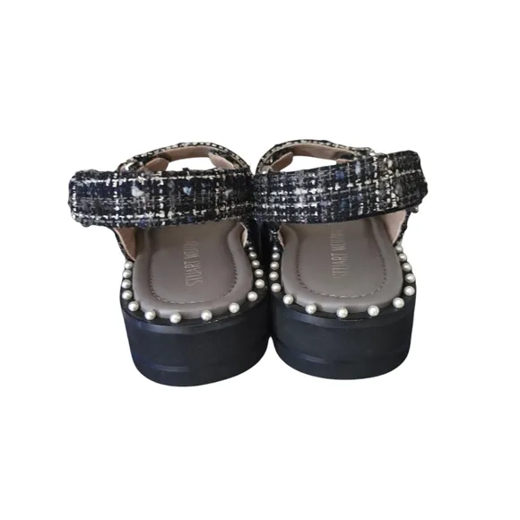zoe lift womens leather slingback flatform sandals Stuart Weitzman 6.5